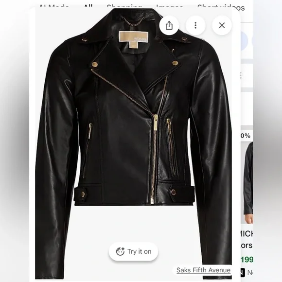 Michael Kors leather XS Women's Black Leather Jacket - Picture 1 of 4